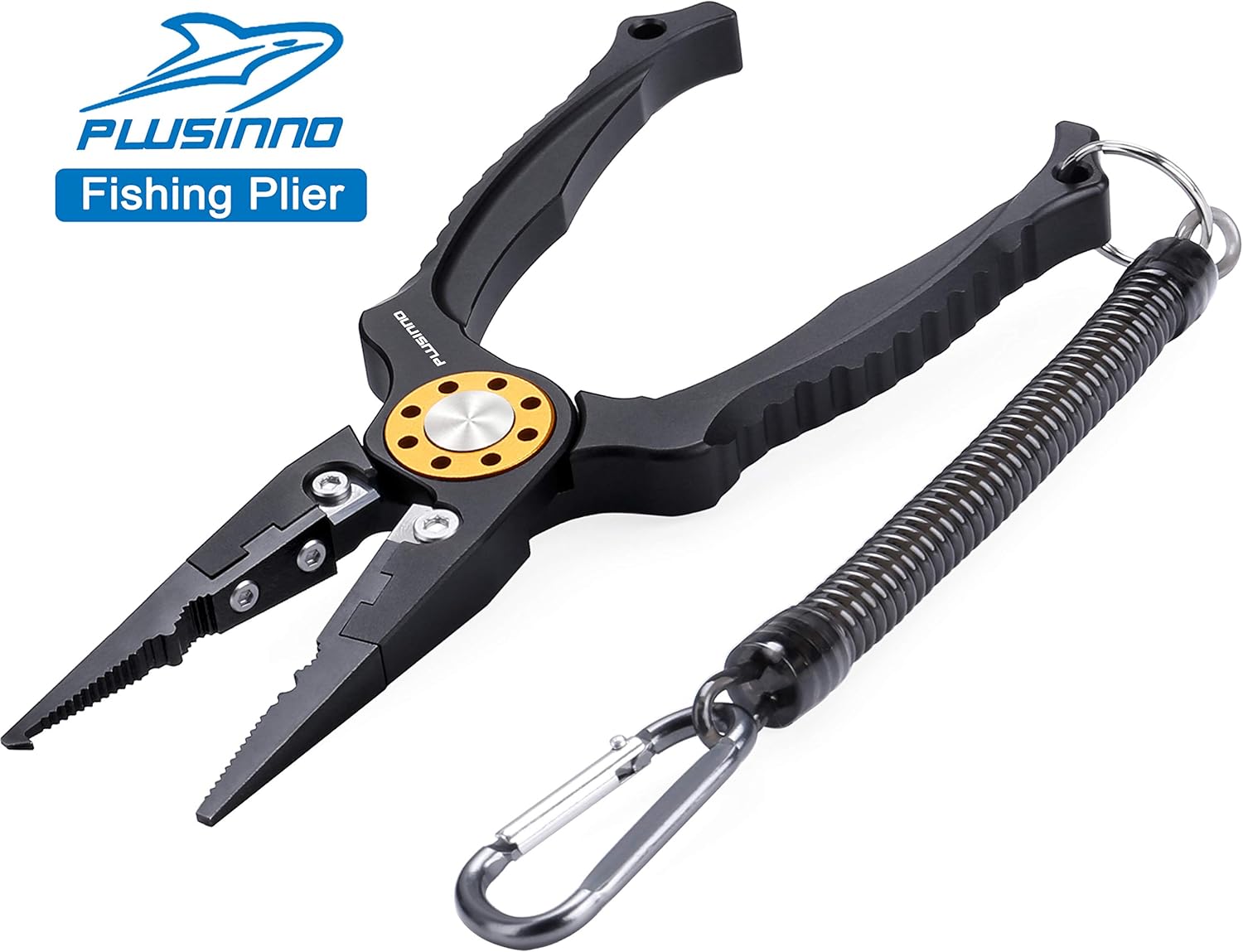 PLUSINNO 8” Fishing Pliers, 6061 Stainless Steel Fishing Tools, Split Ring Pliers Hook Removers, Tungsten Carbide Cutters, Corrosion Resistant Teflon Coating, Saltwater Resistant Fishing Gear : Sports & Outdoors