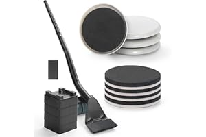 SHNBXTND Furniture Lifter Tool + 8-Pack of 3.5" Sliders, Save 80% Effort, Safely and Easily, The Lift and Glide Tool Set for Heavy Furniture and Appliances, Reusable Moving Pads, Floor Protectors for Carpet