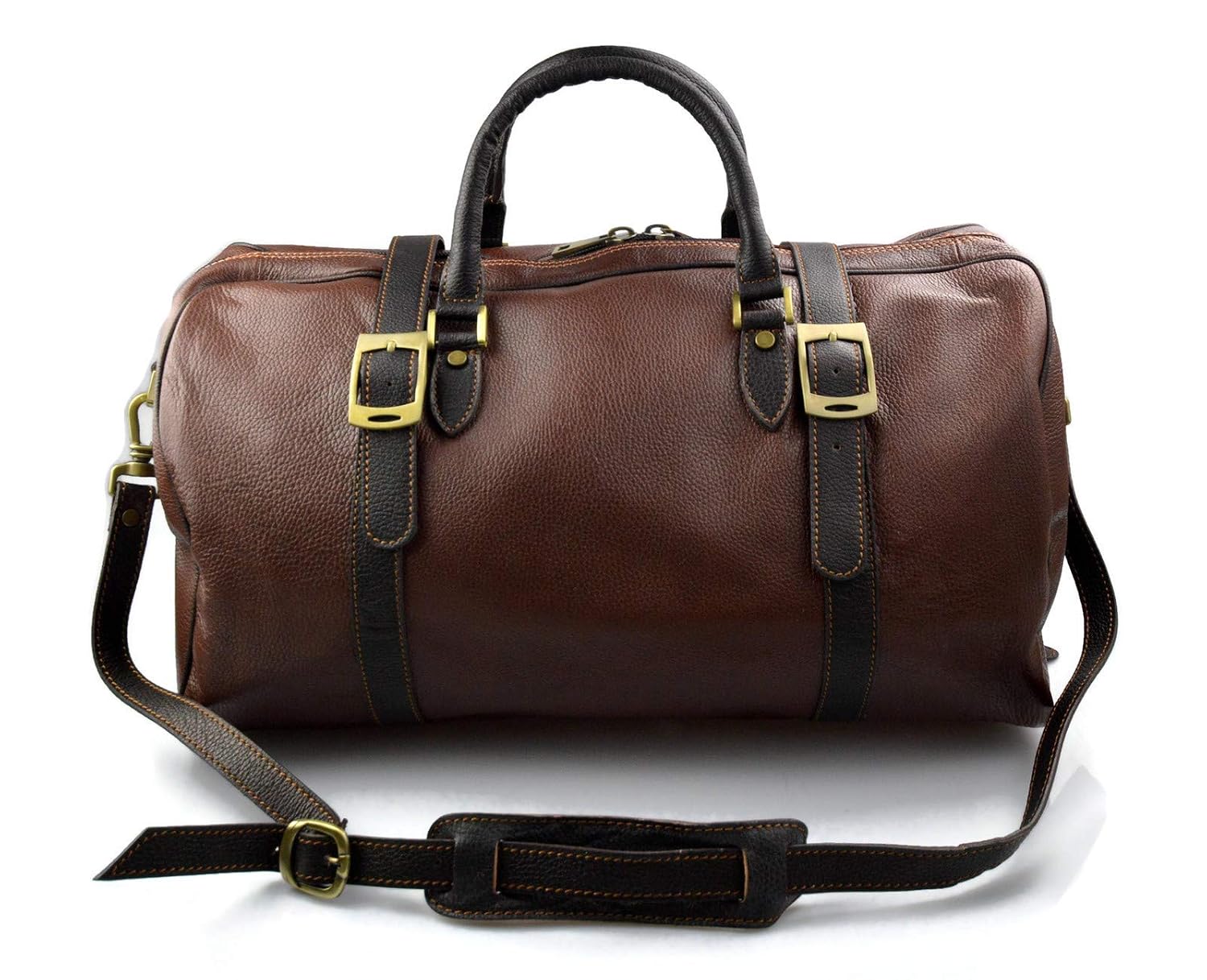 Sac De Voyage Vintage En Cuir De Chèvre Véritable Marron - Taille L - Fait Main En Inde - Neuf
