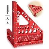 Saker 3D Multi-Angle Measuring Square Tool, Aluminum Alloy Carpenter Square | 0-90&deg; Precision Hole Scribing Ruler with Angle Pin for Woodworking, Engineering, and Construction Projects