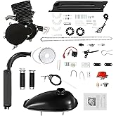 Upgraded 110cc Bicycle Engine Kit, 2-Stroke Gas Motorized Bicycle Conversion Kit for 26" /28" Bikes Fit Petrol Gas Motor Kit Engine Refit Full Set with CDI for DIY Motorized Bicycle Bike (Black)