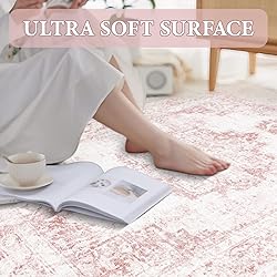 Area Rug 8x10 Vintage Rug: Large Washable Indoor