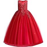 Little Big Girl Flower Tulle Dress Princess Pageant Birthday Party Wedding Formal Floor Long Dance Evening Maxi Gown