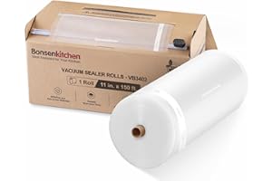 [2025 New] Bonsenkitchen 11” x 150’ Vacuum Sealer Bags Rolls with Cutter for Food Storage, Commercial Grade, BPA Free, Great for Meal Prep and Sous Vide Cooking