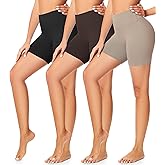 FULLSOFT 3 Pack Workout Gym Shorts for Women - 5" High Waist Tummy Control Scrunch Butt Lifting Seamless Biker Shorts