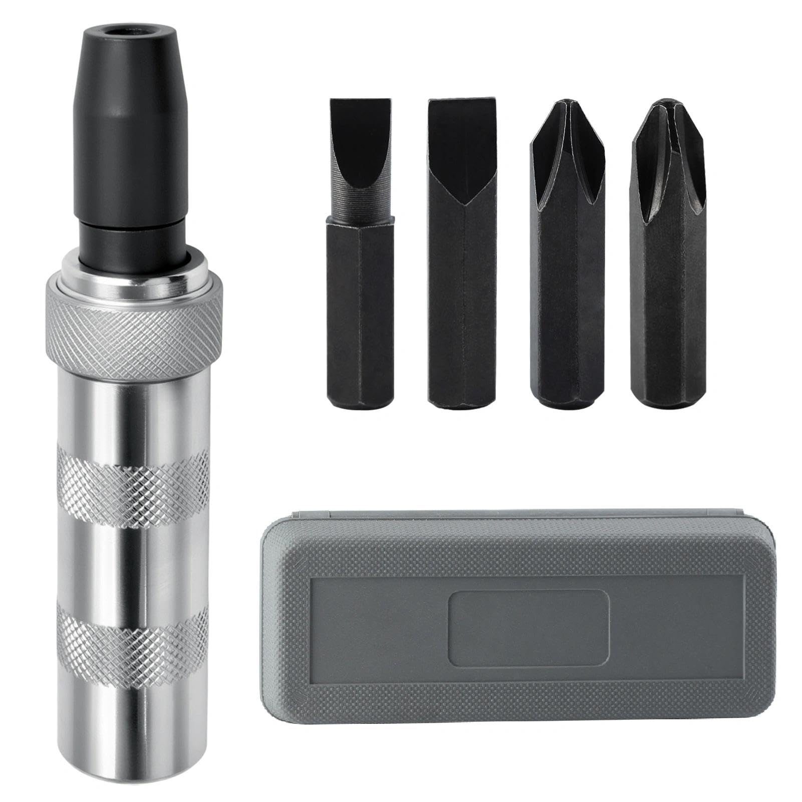 LEONTOOL 3/8 Inch Drive Manual Impact Driver Set Hand Impact Driver Extractor Tool, Reversible Hand Screwdriver Set, with Slotted and Phillips Screwdriver Bits, for Tighten/Rusted Fasteners