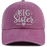 Big Bro Big Sister Hat for Girls Boys Age 3-10, Funny Adjustable Cotton Embroidred Little Boy Girl Gifts Baseball Cap