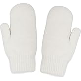 CaySep Winter Warm Mittens for Women Men-Soft Lining Cozy Stretchy Knit Mittens Double Layer Thick Outdoor Knitted Gloves