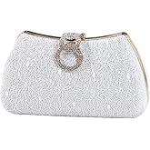 Dreubea Women's Fashion Evening Bag Rhinestone Decrated Clutch Handbag with Chain