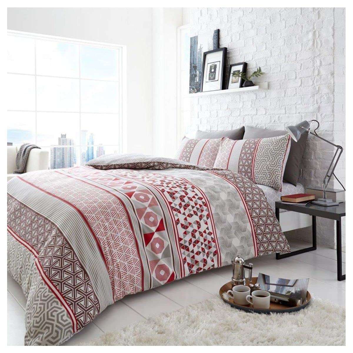 GC GAVENO CAVAILIA Gaveno Cavailia Luxurious Bed Set with Duvet Cover and Pillow Cases, Polyester-Cotton, Double, 50% 50, Helsby Natural — image 1