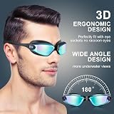 COOLOO Swimming Goggles 2 Pack Anti-Fog UV Adult Kid 8+ No Leaks Nose Clip view 3