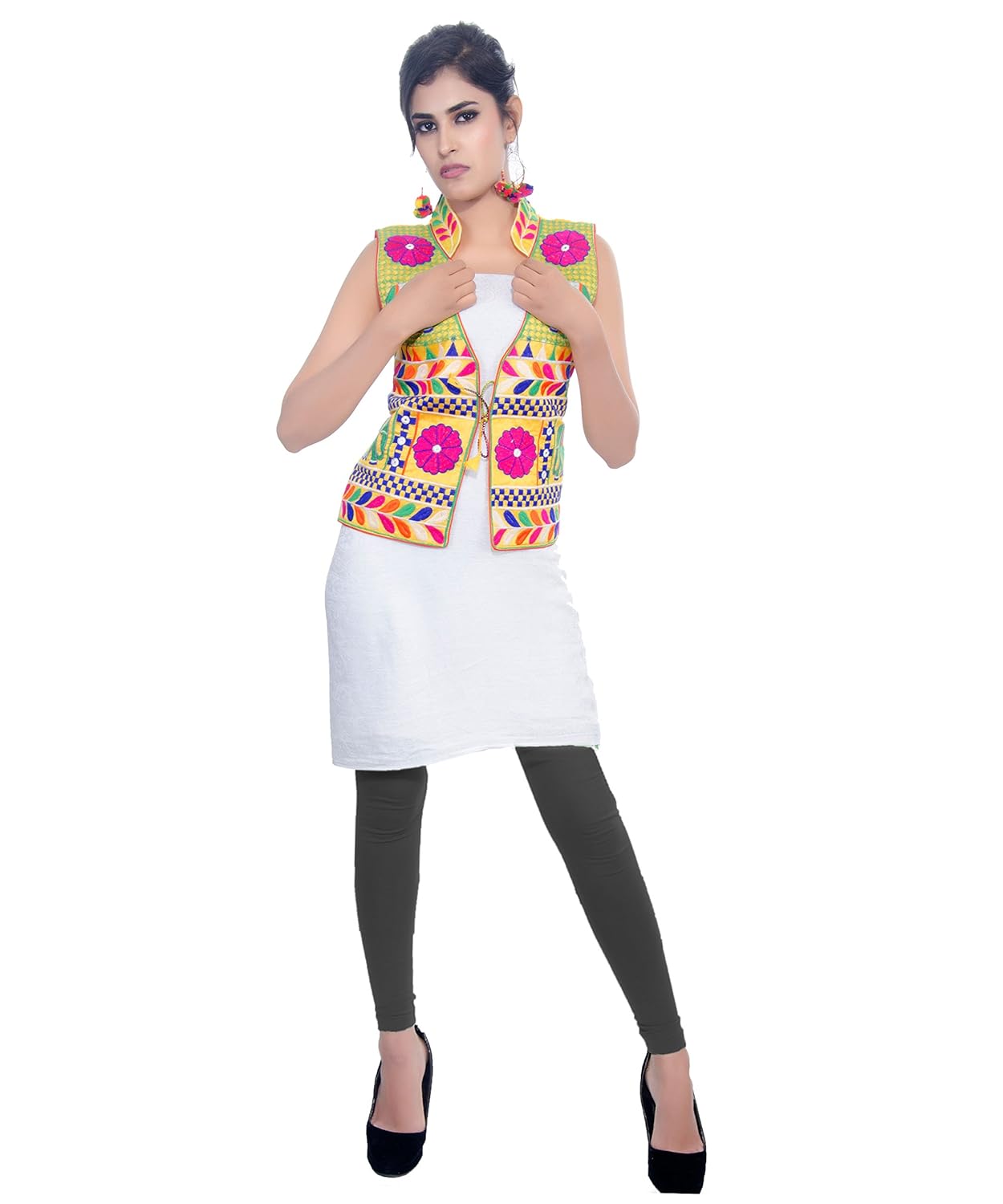 banjara women's jacket (mjk-hth05_yellow_free)