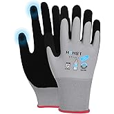 HPHST Work Gloves for Women, Eco Friendly Safety Work Gloves with Breathable Rubber Coated, Smart Touch,3 Pairs