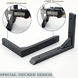 Mooche 4Pcs Heavy Duty Shelf Brackets 6 Inch Black Stainless Steel Triangular view 4