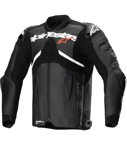 Amazon.com: Alpinestars Atem V5 Leather Jacket, 50, Black/White