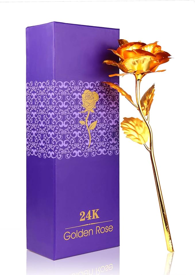 MIOSIST 24k Gold Gilded Rose,Gold Leaf