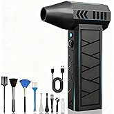 Compressed Air Duster-130000RPM Powerful Electric Air Duster with LED Light, 4 Gear Adjustable-Durable Blower -Rechargeable Cordless Duster for PC, Keyboard, Car, Outdoor, Home and Computers Cleaning