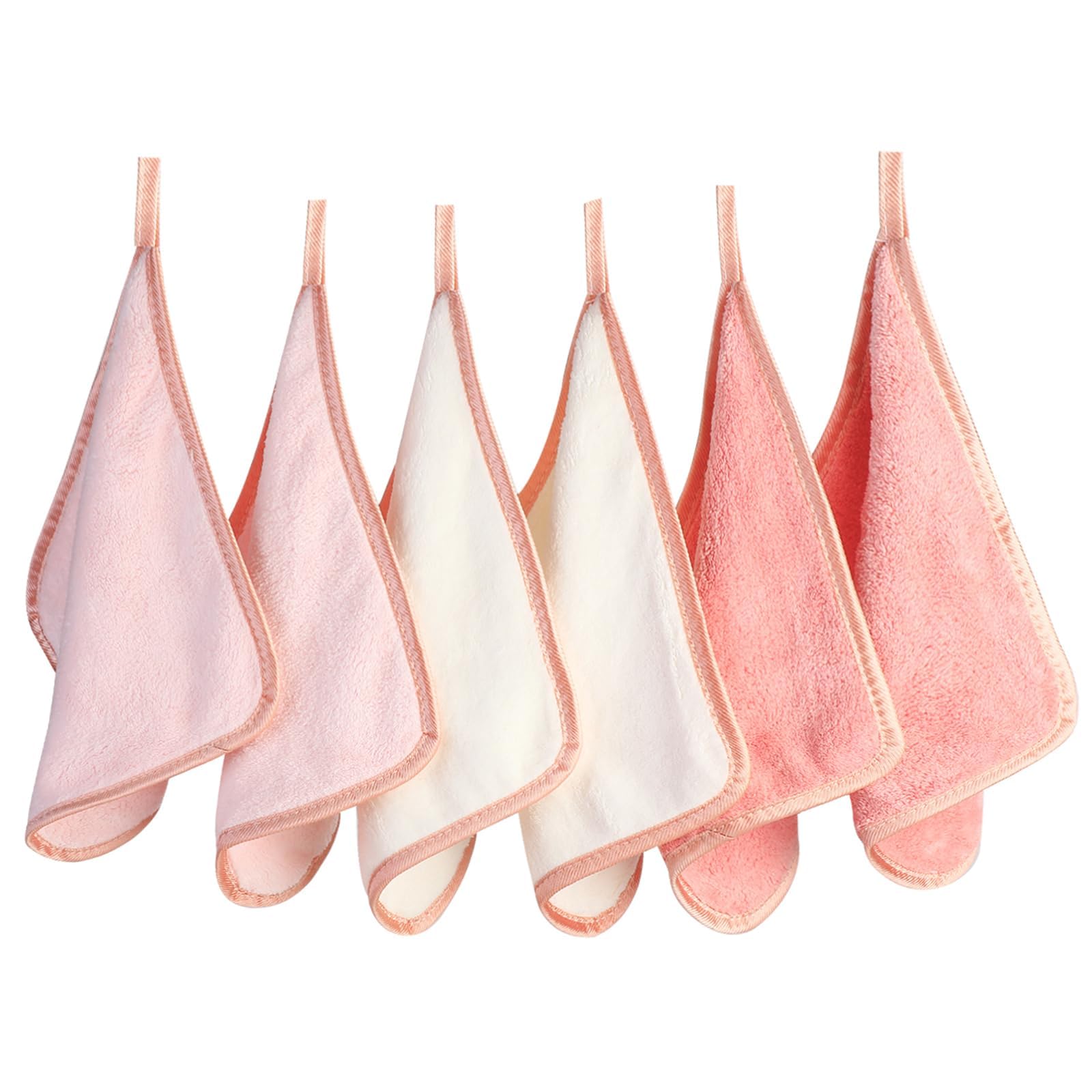 PHOGARY Microfibre Face Cloth 6 Pack, Reusable Makeup Remover Cloth for Face, Microfibre Cleansing Cloths Face Wipes, Make Up Remover Face Towels - Washable & Gentle on Skin (8 x 8in, Red)