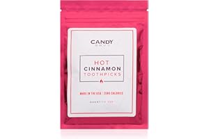 CANDY ENVY 200 Ct. Cinnamon Flavored Toothpicks - Hot Cinnamon Flavor Infused Toothpicks - Help Fight Cravings