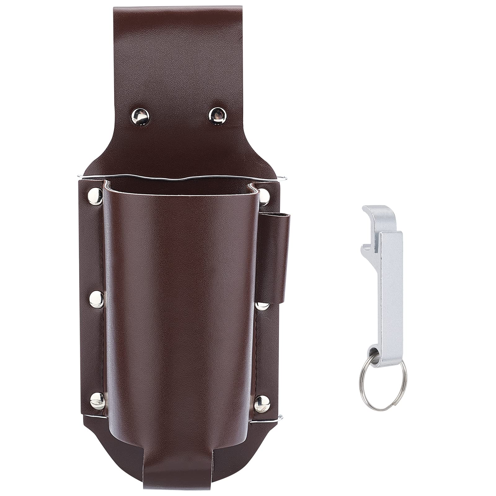 GORGECRAFT Beer Holster PU Leather Beer Can Belt Holder Brown Drink Bottle Waist Bag Soda Cans Hot Sauce Holsters Classic Cowboy Style Wine Openers for Men Women Travel Outdoor Backyard Supplies