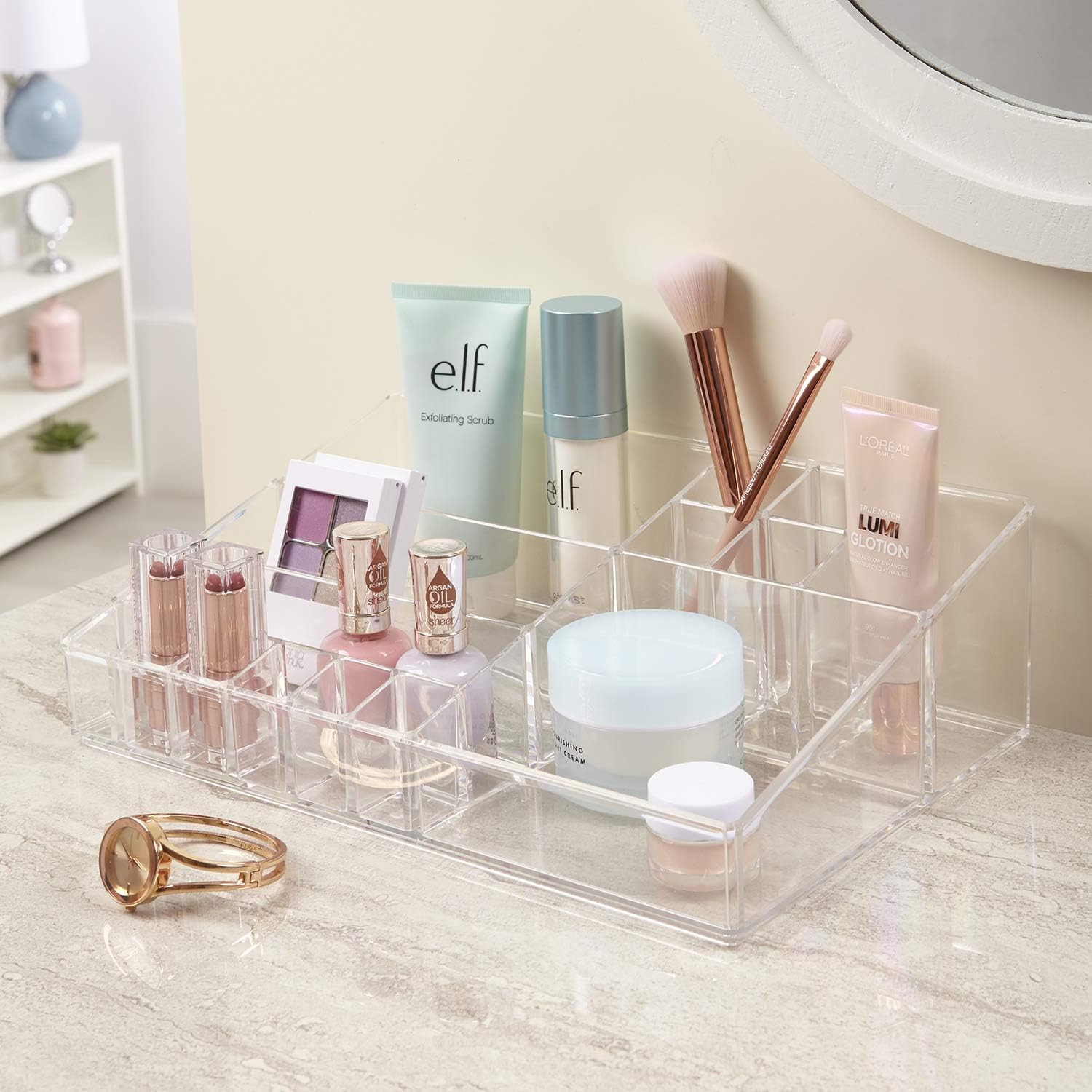 Premium Quality Clear Plastic Cosmetic and Makeup Palette Organizer | Audrey Collection: Home Improvement