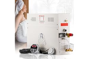 Hapyvergo Steam Shower Generator Kit 9KW for Bath Sauna SPA, Aromatherapy Steam Head, Self-draining System, LED Waterproof Co