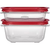 Rubbermaid 4.92- and 7.81-Cup EasyStore Square Food Storage Containers with Lids, 2 Pack