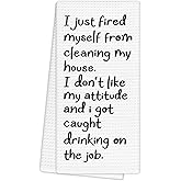 EGBTL Funny Kitchen Towels with Sayings, Adult Humor Gifts Hand Towels for Bathroom Decor, Funny Housewarming Gifts for Women Hostess Dishcloths Dish Towel for Kitchen Bar Cart 16X24 Inches