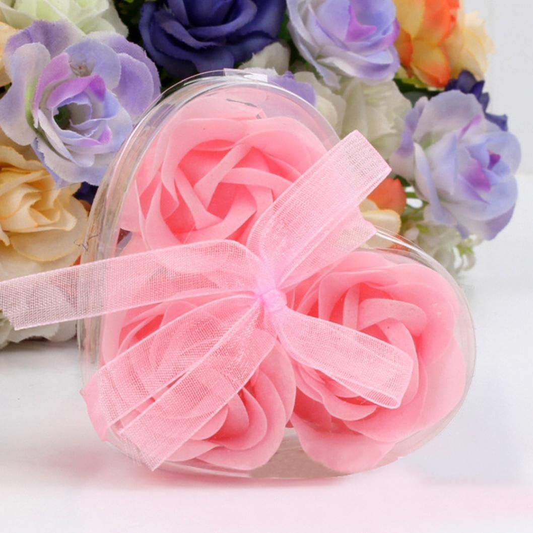 Amyline 3Pcs Soap Scented Rose Flower Petal Bath Body Wedding Party Gift