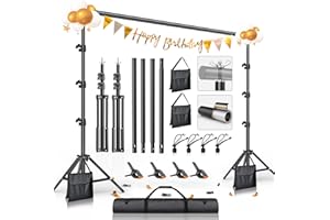 BEIYANG 8.5 x 10 FT Photo Backdrop Stand Kit, Adjustable Background Holder Support System Kit with Carrying Bag, for Photography Video Stutio, Parties Decoration, Advertising Display