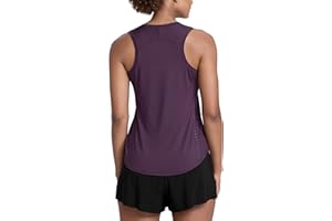 CRZ YOGA Lightweight Tank Top for Women Racerback Sleeveless Workout Tops High Neck Athletic Running Shirts
