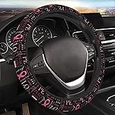 Breast Cancer Car Steering Wheel Cover, Pink Ribbon Auto Steering Wheel Protector Universal 15 Inch Horrible Car Decor Neoprene Interior Accessories Protection Fit US SUV Trucks for Women Ladies
