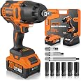 Alloyman 1/2" Cordless Impact Wrench – 750 N.m Torque, Brushless Motor, 2 Batteries & Sockets