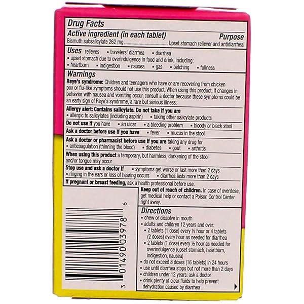 PEPTO-BISMOL 5 SYMPTOMS DIGESTIVE RELIEF CHEWABLE TABLETS, CHERRY 30 EA (PACK OF 6)
