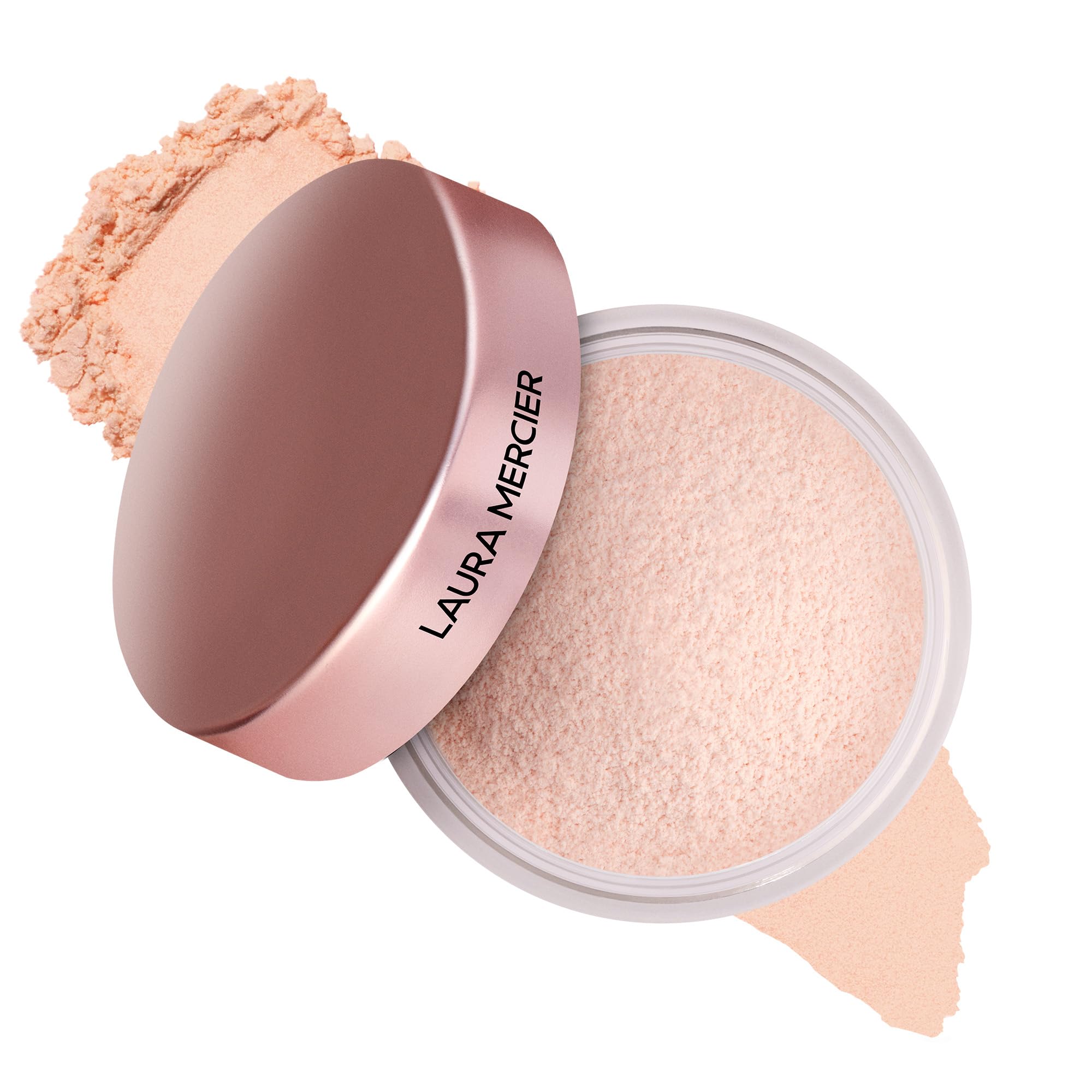 Laura Mercier Translucent Loose Talc-Free Setting Powder Ultra-Blur, Enlivens Fair to Medium Skin Tones, Color Correcting Pink Setting Powder, Tone-Up Rose Image
