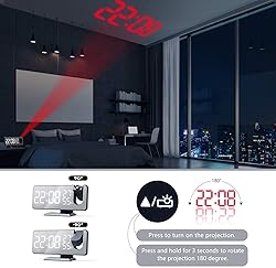 Petilleur Projection Alarm Clock for Bedroom