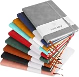 Lefute A5 Notebook 2 Pack 200 Pages 100 GSM Hardback with Pen Loop Elastic view 7