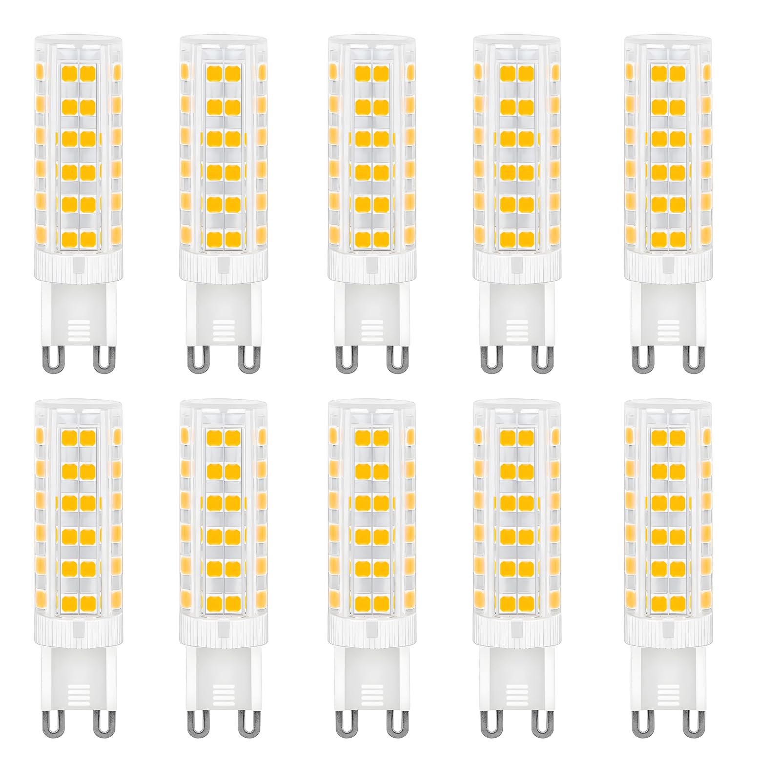HUAMu 10-Pack G9 Base 7W LED Light Bulb, Warm White 3000K 650LM, G9 Energy Saving Light Bulb Equivalent to 65W Halogen Lamp Replacement, AC220V-240V, 360 Beam Angle