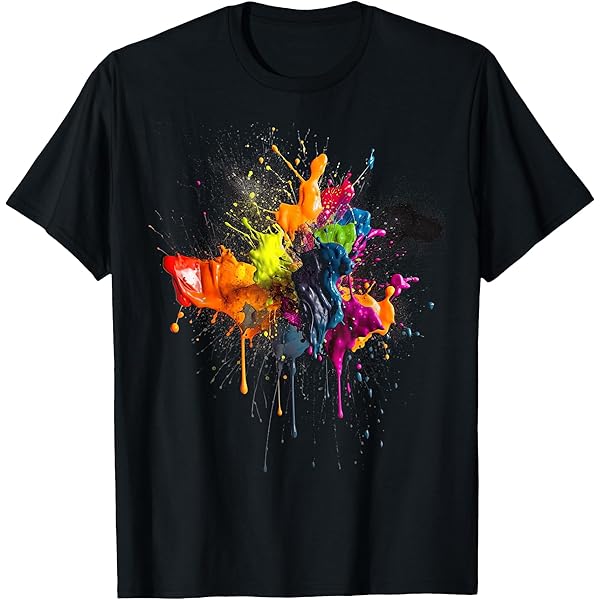 Amazon.com: Splash Art Splatter colours T-Shirt : Clothing, Shoes