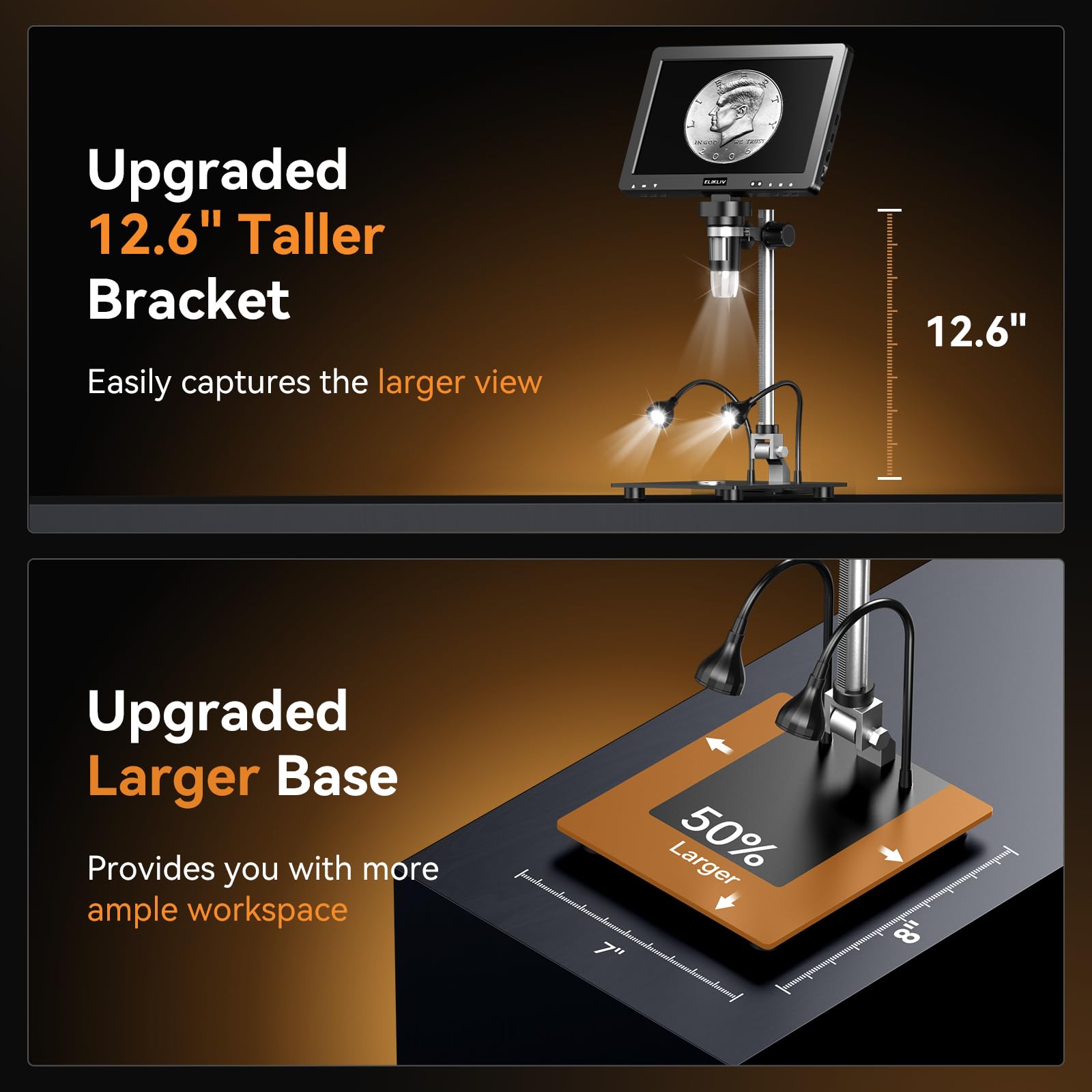 Elikliv EDM9 Max Digital Microscope: 20MP 10.1