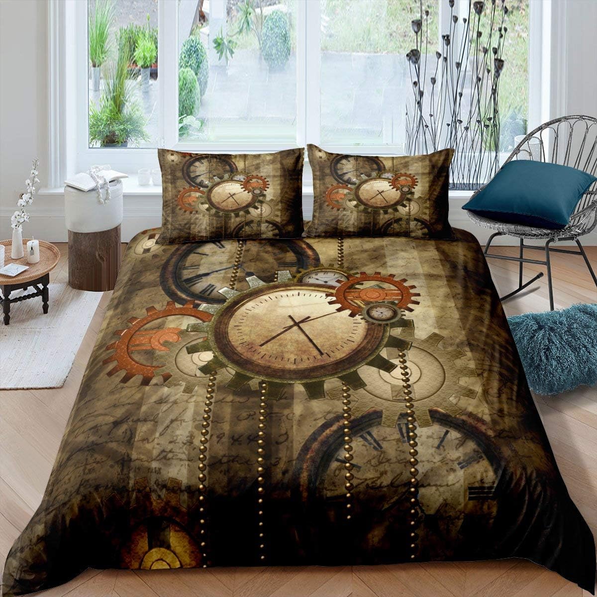 Erosebridal Ndustrial Gear Comforter Cover Steampunk Style Duvet Cover