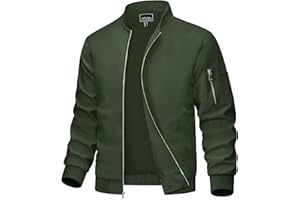 MAGCOMSEN Men's Bomber Jacket Lightweight Casual Windbreaker Spring Fall Zip Up Coat with 5 Pocket