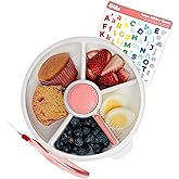 GoBe Kids Large Snack Spinner Bundle with Hand Strap and Sticker Sheet - Reusable Snack Container with 4 Compartment Dispense