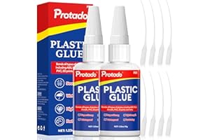 Protado Plastic Glue, 35g Heavy Duty Super Strong Clear Glue, Waterproof Heat Resistant Adhesive for Plastic Bonding, Repair,