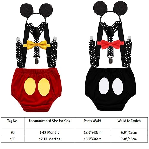 MYRISAM Baby Boys Mickey Birthday Cake Smash Photo Prop...