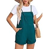 KORSIS Overalls for Women Summer Casual Loose Fit Spaghetti Strap Shorts Overall Rompers Bib jumpsuits Outfits with pockets