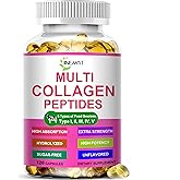 Multi Collagen Peptides Softgels - Hydrolyzed Collagen Peptides For Women &amp; Men with Vitamin C Hyaluronic Acid - High Absorption Collagen Complex for Skin Hair Nail &amp; Joint - Type I, II, III, V, X
