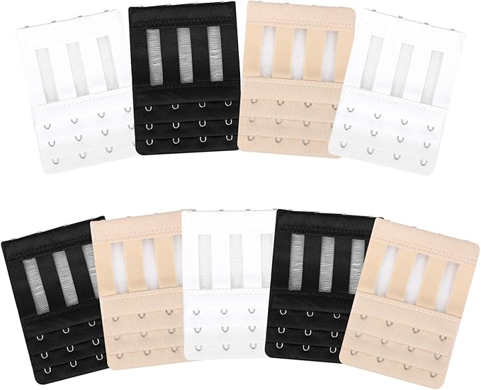 Tugaizi 9 Packs Women Bra Extender Set Bra Strap Extension Elastic Extenders Brassiere Extension
