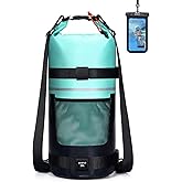 ECOHUB Waterproof Dry Bag for Women Men, 5L/10L/20L Roll Top Lightweight Dry Storage Bag Backpack for Travel Kayaking Hiking Floating with Waterproof Phone Case