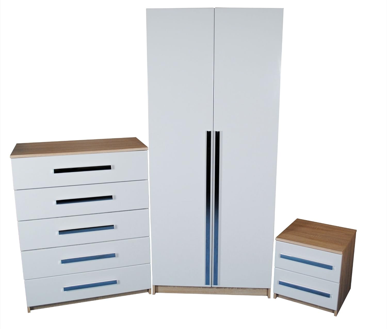 Las Vegas 2 Door Wardrobe In Luxurious White Oak High Gloss